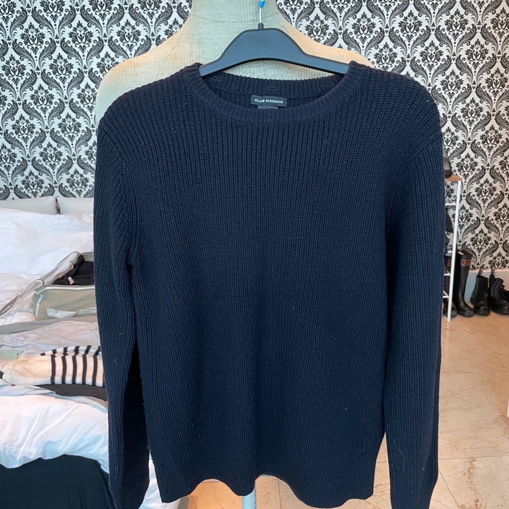 Club Monaco Dark Blue Crochet Sweater